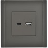 Розетка FORTE&PIANO USB A+C 18Вт FP351 сер. IEK FP-U22-018-K03