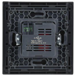 Розетка FORTE&PIANO USB A+C 18Вт FP351 сер. IEK FP-U22-018-K03
