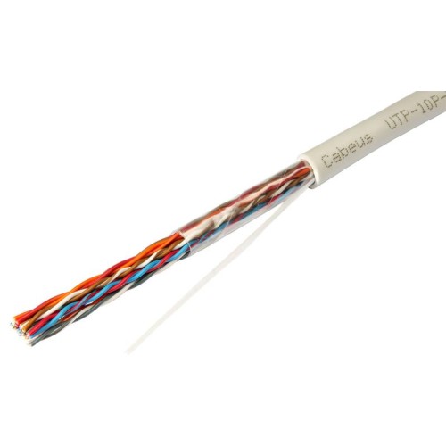 Кабель витая пара UTP (U/UTP) кат.5 10 пар 24 AWG ОЖ solid PVC нг(А)-LS Cabeus 7278c