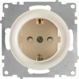 Розетка 1-м СП Florence 16А IP20 с заземл. защ. шторки винтов. клеммы механизм беж. (1E10101301) One