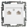 Розетка компьютерная 1-м СП Accent 6-304-01 2xRJ45 IP20 бел. Intro Б0063646