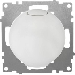 Розетка 1-м СП Florence 16А IP20 с заземл. с крышкой винтов. клеммы механизм бел. (1E10501300) OneKe