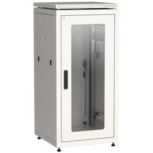 Шкаф сетевой 19дюйм LINEA N 28U 600х800мм стеклянная передняя дверь задняя металлическая сер. ITK LN