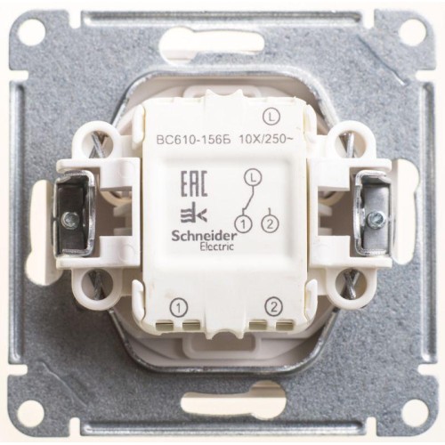 Переключатель проходной 1-кл. СП W59 Aqua 10А IP44 10AX механизм бел. SE VS610-156B-1-86