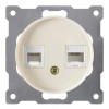 Розетка компьютерная + телефонная 2-м СП Florence RJ45 + RJ11 кат.5E механизм беж. (1E20801301) OneK