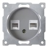 Розетка компьютерная + телефонная 2-м СП Florence RJ45 + RJ11 кат.5E механизм сер. (1E20801302) OneK