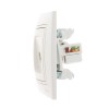 Розетка компьютерная 2-м СП Mira RJ45 16А IP20 со вставкой жемчуж./бел. перламутр. LEZARD 701-3030-1
