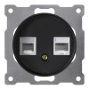 Розетка компьютерная + телефонная 2-м СП Florence RJ45 + RJ11 кат.5E механизм черн. (1E20801303) One
