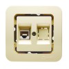 Розетка компьютерная СП Lillium кат.5 + гнездо без вставки крем. Makel 71235