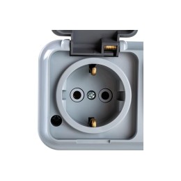 Блок ОП (розетка с заземл. + 1-кл. выкл.) IP44 сер. Bylectrica В-РЦ-657(03)