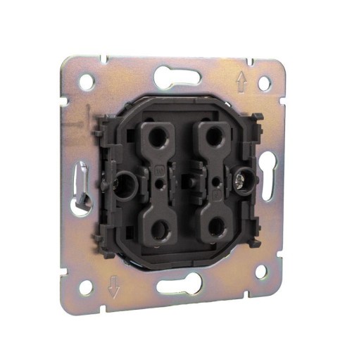 Выключатель для жалюзи 2-кл. СП STRONG MIELE 10А возвратный графит Kranz KR-78-0711-6