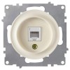 Розетка телефонная 1-м СП Florence RJ11 механизм беж. (1E20601301) OneKeyElectro 2172792