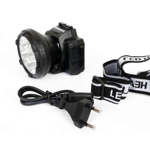 Фонарь аккумуляторный налобный LED5362 7LED 2 режима 220В пластик. черн. (бокс) Ultraflash 11256