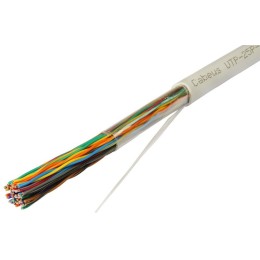 Кабель витая пара UTP (U/UTP) кат.3 25 пар 24 AWG ОЖ solid PVC нг(А)-LS UTP-25P-Cat.3-IN Cabeus 7279
