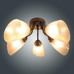 Светильник "Бона" 151 (плафон П0476) НПБ 01-5х60-130 Е27 ИУ хром Элетех 1005404417