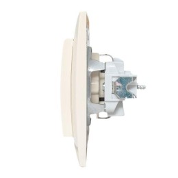 Розетка 1-м СП Валенсия 16А с заземл. с крышкой защ. шторки крем. PROxima EKF EWV10-124-20