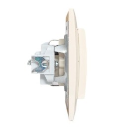 Розетка 1-м СП Валенсия 16А с заземл. с крышкой защ. шторки крем. PROxima EKF EWV10-124-20