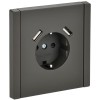 Розетка FORTE&PIANO FP345 16А USB A+A 3.1А с заземл. защ. шторки винт. крепл. сер. IEK FP-R14-16-U21