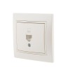 Розетка компьютерная 1-м СП Mira RJ45 16А IP20 со вставкой жемчуж./бел. перламутр. LEZARD 701-3030-1