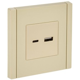 Розетка USB A+C 18Вт FORTE&PIANO FP451 ваниль IEK FP-U22-018-K10