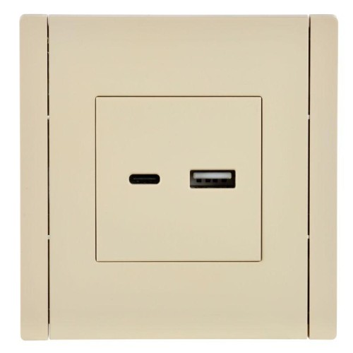 Розетка USB A+C 18Вт FORTE&PIANO FP451 ваниль IEK FP-U22-018-K10