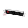 Блок розеток Rem-10 без шнура с выкл. 5 IEC 60320 C13 вход IEC 60320 C14 10А алюм. 10дюйм R-10-5C13-