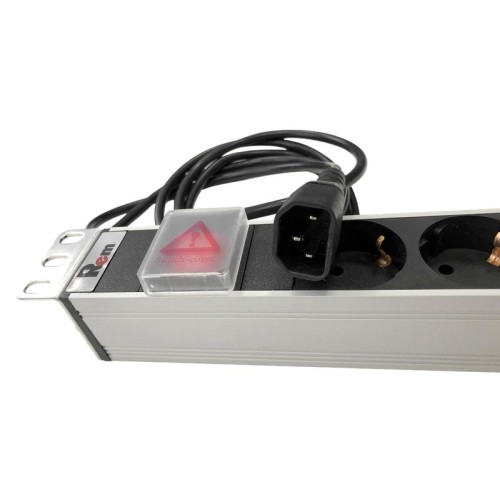 Блок розеток Rem-10 с выкл. 12 IEC 60320 C13 10А алюм. 19дюйм шнур 1.8м IEC 60320 C14 R-10-12C13-V-4