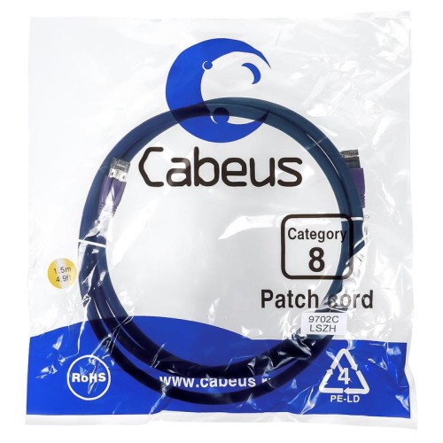 Патч-корд S/FTP кат.8 PC-SSTP-RJ45-Cat.8-1.5m-LSZH 2xRJ45/8p8c экранир. LSZH (40G 2000 MHz) 1.5м син
