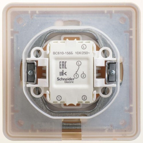 Переключатель проходной 1-кл. СП W59 Aqua 10А IP44 10AX в сборе сл. кость SE VS610-156B-28