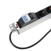 Блок розеток вертикальный Rem-16 с авт. 16А10 Schuko 10 IEC 60320 C19 16А алюм. 33-38U шнур 3м R-16-