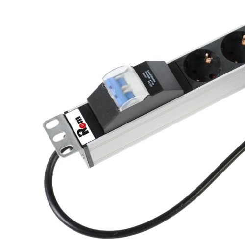 Блок розеток вертикальный Rem-16 с авт. 16А10 Schuko 10 IEC 60320 C19 16А алюм. 33-38U шнур 3м R-16-