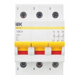 Выключатель нагрузки (мини-рубильник) 3п 100А ВН-32 KARAT IEK MNV10-3-100