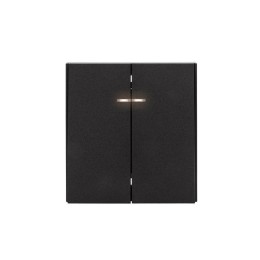 Выключатель 2-кл. СП STRONG MIELE 10А с подсветкой антрацит Kranz KR-78-0714-5