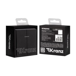 Выключатель 2-кл. СП STRONG MIELE 10А с подсветкой антрацит Kranz KR-78-0714-5