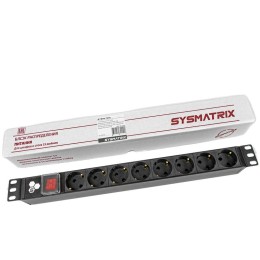 Блок розеток 19 PDU 8 розеток 10А гнездо под шнур SYSMATRIX PD 19.08SCH-IS-1.10