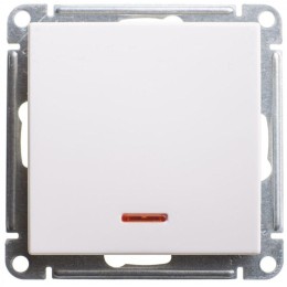 Переключатель проходной 1-кл. СП W59 10А IP20 10AX с подсветкой механизм бел. SE VS610-157-1-86