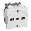 Розетка 1-м СП 2мод. LivingLight 16А IP20 250В 2P+E немецк./итальянск. стандарт бел. Leg BTC N4140/1