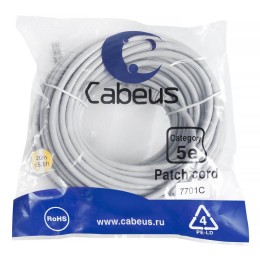 Патч-корд U/UTP кат.5E PC-UTP-RJ45-Cat.5e-20m 2xRJ45/8p8c неэкранир. PVC 20м сер. Cabeus 7701c