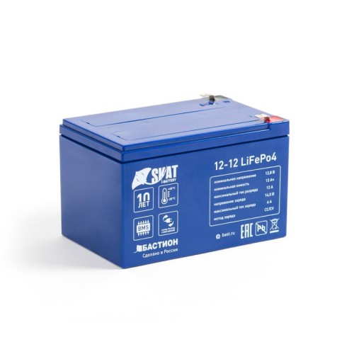 Аккумулятор 12В 12 А.ч Li-Ion Skat i-Battery 12-12 LiFePo4 Бастион 646