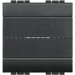 Выключатель аксиальный 1-кл. 2мод. СП LivingLight 10А IP20 250В авт. клеммы антрацит Leg BTC L4051M2