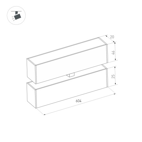 Arlight Светильник MAG-FLAT-FOLD-25-S600-18W Warm3000 (BK, 100 deg, 24V) (IP20 Металл, 3 года)