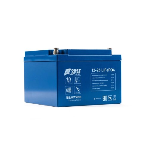 Аккумулятор 12В 26 А.ч Li-Ion Skat i-Battery 12-26 LiFePO4 Бастион 648