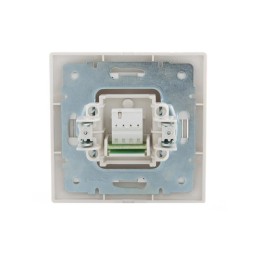 Розетка телефонная 1-м СП Mira RJ11 16А IP20 евро стандарт со вставкой жемчуж./бел. перламутр. LEZAR