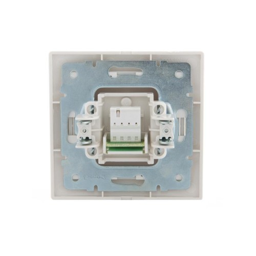 Розетка телефонная 1-м СП Mira RJ11 16А IP20 евро стандарт со вставкой жемчуж./бел. перламутр. LEZAR