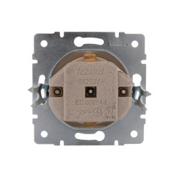 Розетка 1-м СП Karina с заземл. керамика механизм крем. LEZARD 707-0388-122