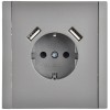 Розетка FORTE&PIANO FP545 16А USB A+A 3.1А с заземл. защ. шторки винт. крепл. сталь IEK FP-R14-16-U2