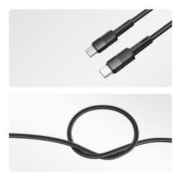 Кабель Type-C-Type-C 5А 100Вт 2м черн. нейлон. оплетка Rexant 18-7073