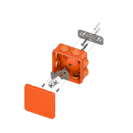Коробка огнестойкая E45 85х85х40мм IP55 с клеммниками 4 полюса 0.5-6кв.мм HF EKF plc-kmfr-85-406