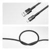 Кабель USB-A-Lightning для Apple 2.4А 1м черн. нейлон. оплетка Rexant 18-7060