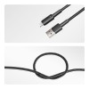 Кабель USB-A-Lightning для Apple 2.4А 1м черн. нейлон. оплетка световая индикация Rexant 18-7058
